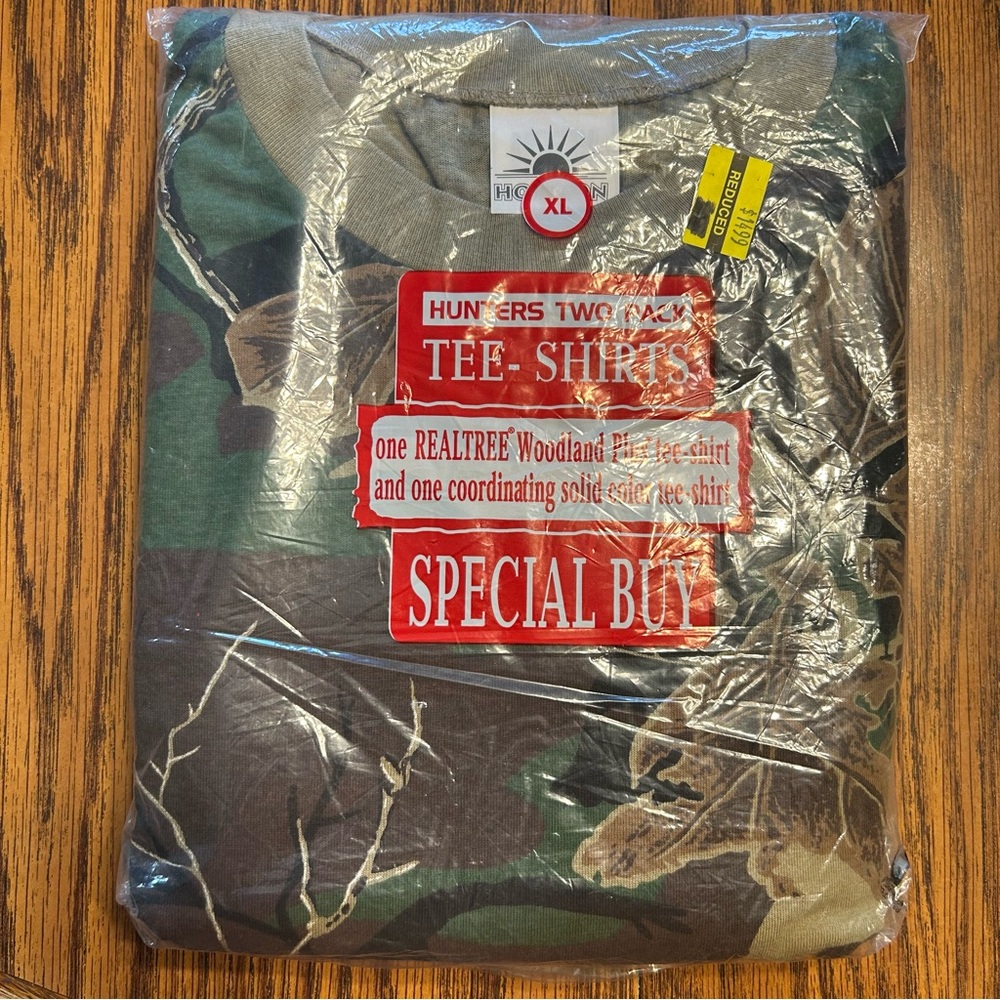 NIB - Horizon - Realtree Woodland Plus Camo Tee-Shirts - 2 shirts (camo & solid)